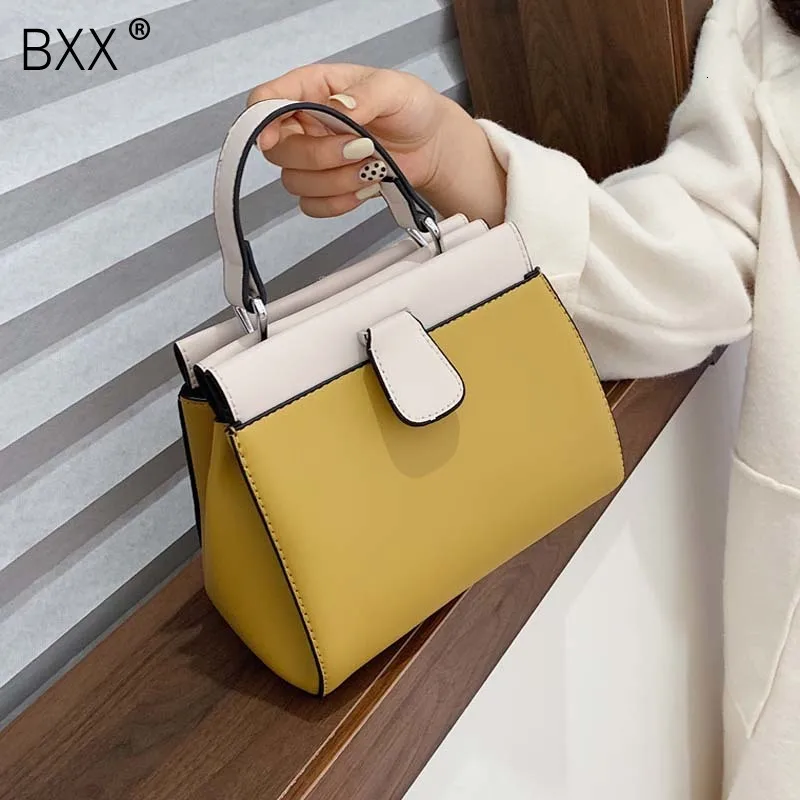 

[BXX] Solid Color PU Leather Crossbody Bags For Women 2019 Lock Shoulder Messenger Bag Female Travel Handbags And Purses HI739