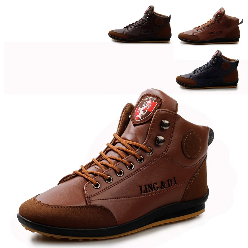 red brown Большие размеры 39-46; мужские туфли-оксфорды; модная повседневная обувь в британском стиле; сезон осень-зима; уличная кожаная обувь на шнуровке; Прямая поставка - Цвет: red brown