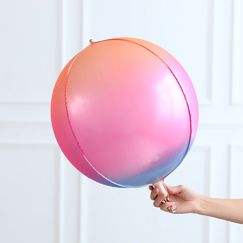 Rose Gold 4D Foil Balloons Set - Metallic Rainbow Balloon Decor