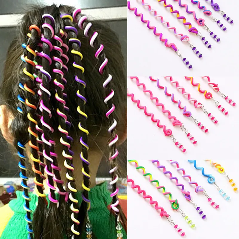 6 шт./лот, милые цветные Кристальные повязки для девочек, Длинные повязки для волос, украшение для волос, детские повязки для волос, Детские аксессуары для волос