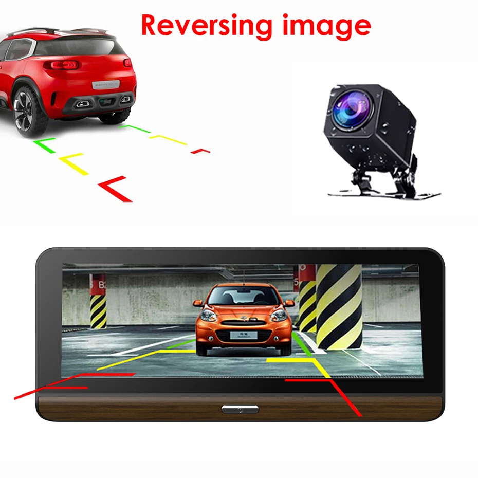 WHEXUNE 8 дюймов 4G Автомобильный видеорегистратор Камера gps FHD 1080P двойной объектив приборная панель камера Android Dash Cam навигация ADAS Автомобильный видеорегистратор