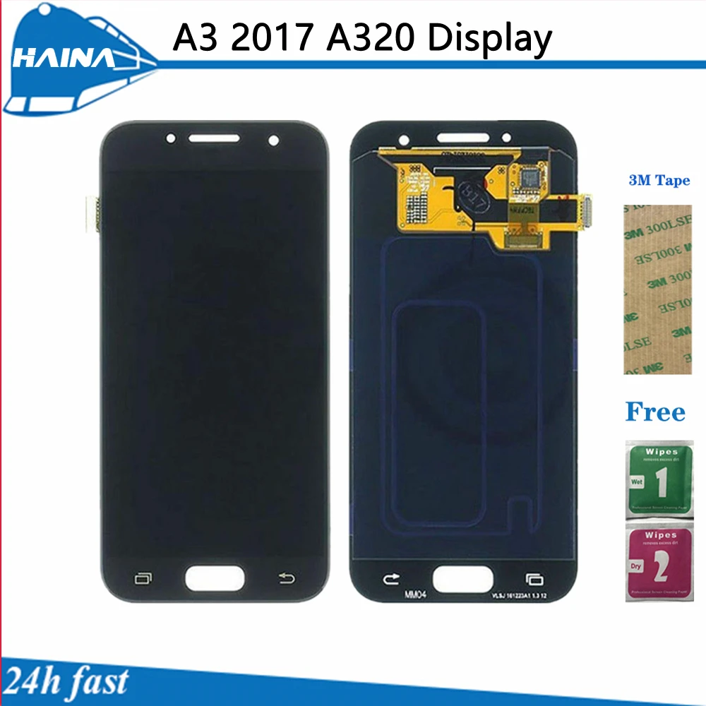 ЖК-дисплей Super AMOLED A320 для Samsung Galaxy A3 2017 A320F с сенсорным экраном и дигитайзером в