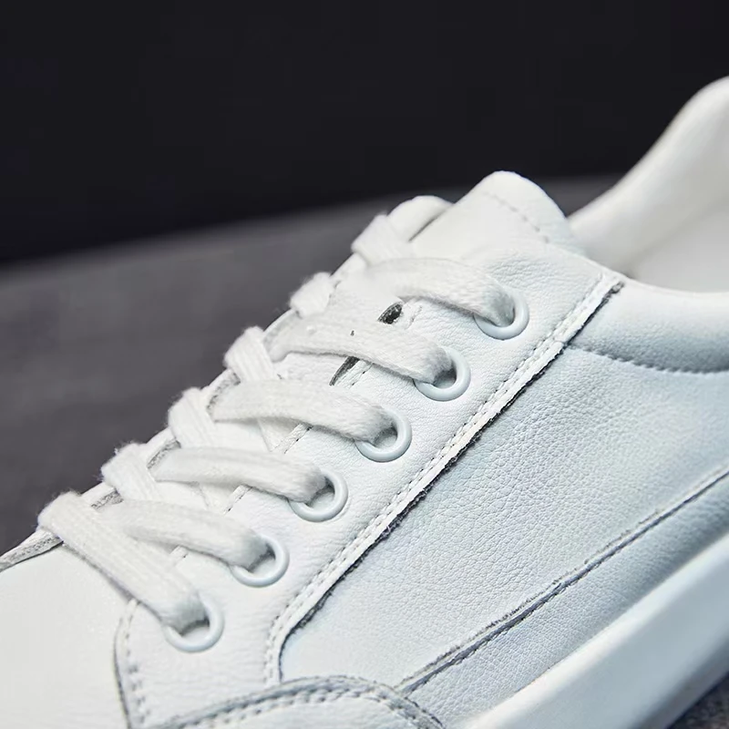 Sneakers Women Platform Flats Shoes Casual Vulcanize Shoes Genuine Leather Walking Sport White Running Shoes For Woman 2022