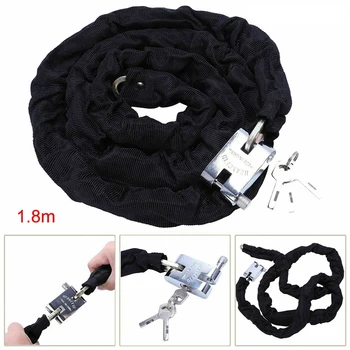

1.8m Portable Chain Lock Outdoor Protective Motorbike Bicycle Security Rustproof Anti Theft With Cover With 3 Keys Durable Metal