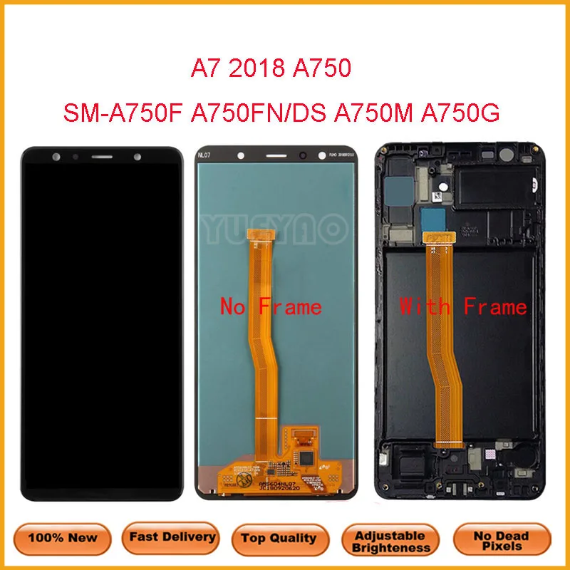 ЖК-дисплей A750 для SAMSUNG Galaxy A7 2018 дисплей с рамкой SM-A750FN/DS A750F сенсорный датчик