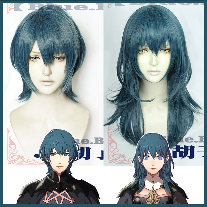 Огненная эмблема три дома парик Byleth длинные синие прямые средней длины короткие термостойкие волосы косплей парики+ парик колпачок