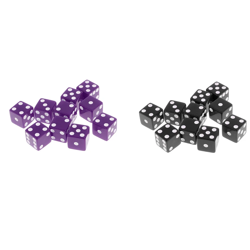 20x White Dotted Dice D6 Six Sided 16mm for MTG TRPG DND Table Board Games