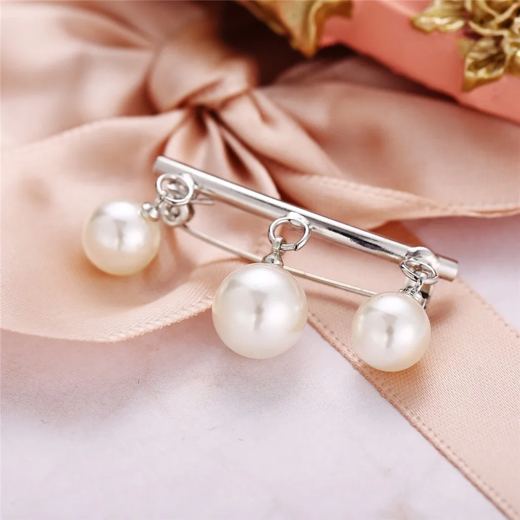 Антибликовая брошь модная темпераментная простая куртка кардиган жемчужная