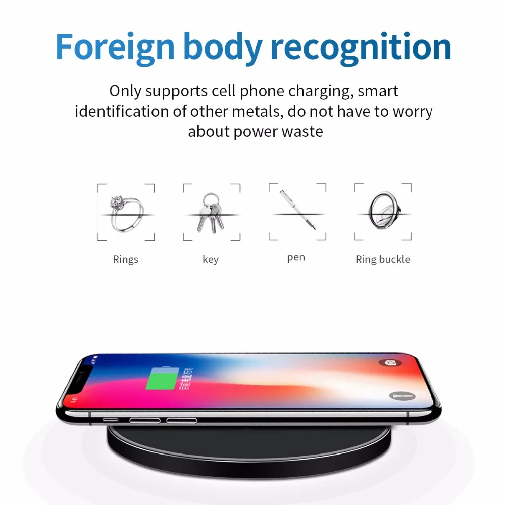 10W Fast Wireless Charger For Samsung Galaxy S9/S9+ S8 Note 9 8 USB Qi Charging Pad for iPhone XS Max XR X 8 Huawei P30 P20 Pro