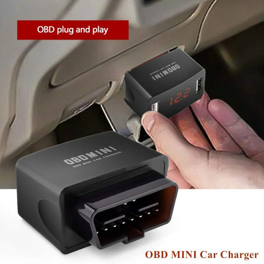 Быстрый Зарядное устройство OBD Мини автомобиль внедорожник 12/24V зарядка через usb 2 Порты Батарея защиты# BL3