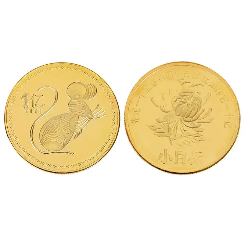 

Year of the Rat Commemorative Coin Chinese Zodiac Souvenir Challenge Collectible Coins Collection Art Craft