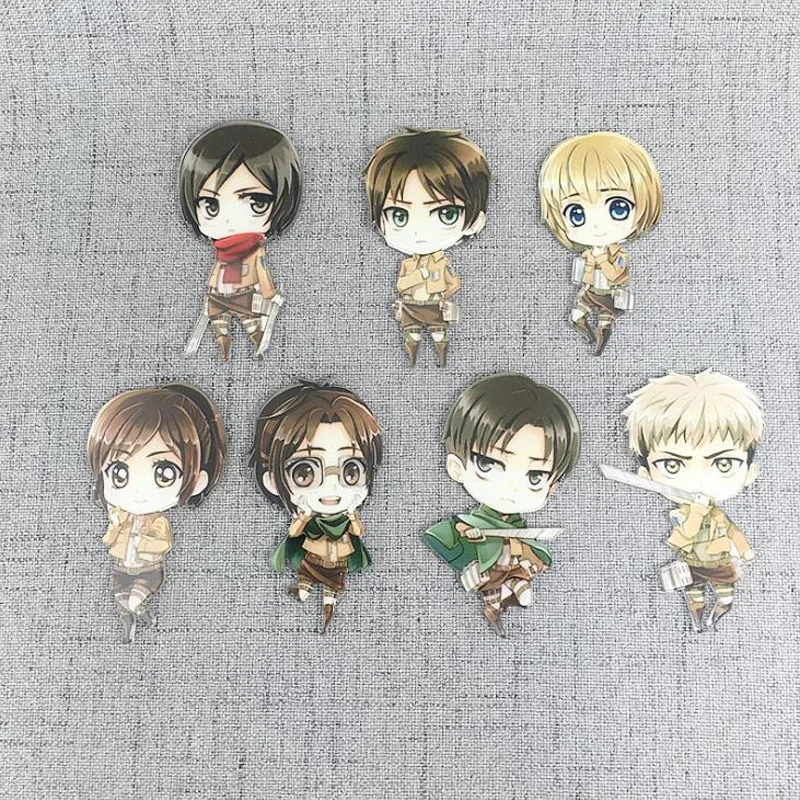 7 Pcs/set Cartoon Attack on Titan Anime Action Figure Prefect Quality Acrylic Fridge Magnet Stickers Home Decoration Toys | Игрушки и