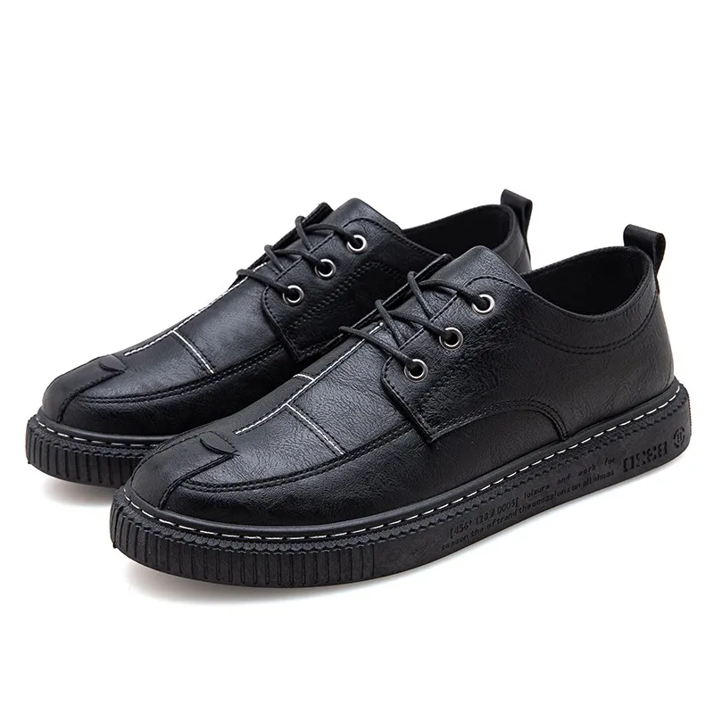 

2019 fashion men casual shoes new spring men flats lace up Leather oxfords men leather shoes zapatillas hombre %M772