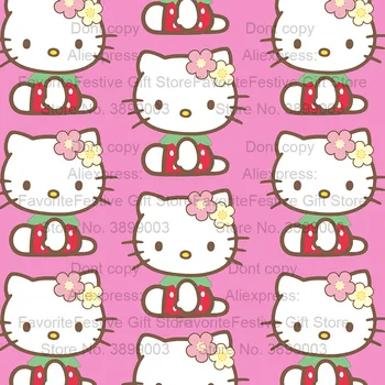 

Cat Kitty Printed Jersey Sewing Bag Polyester Children Cartoon fabric Patchwork Hello Baby Kawaii