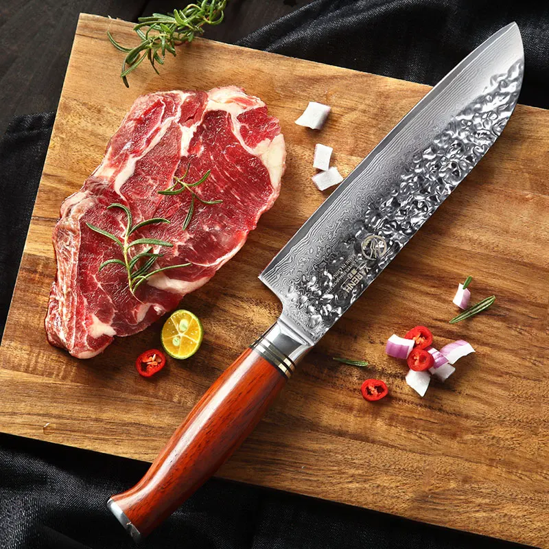 YARENH 7 inch Santoku нож шеф-повара японский VG10 филе нож Дамаск Сталь овощей Ножи лучшие sharp Professnal Кухня Ножи