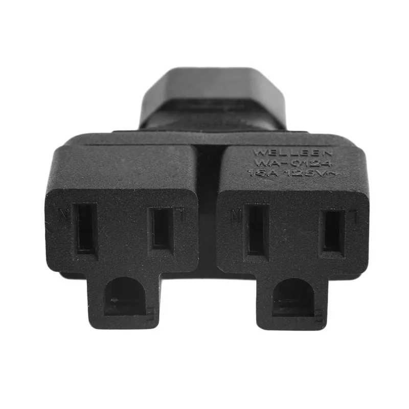 IEC 320 C14 штекерным 2x США 3-контактный(Национальная ассоциация владельцев электротехнических 5-15R Женский Y сплиттер адаптер конвертер