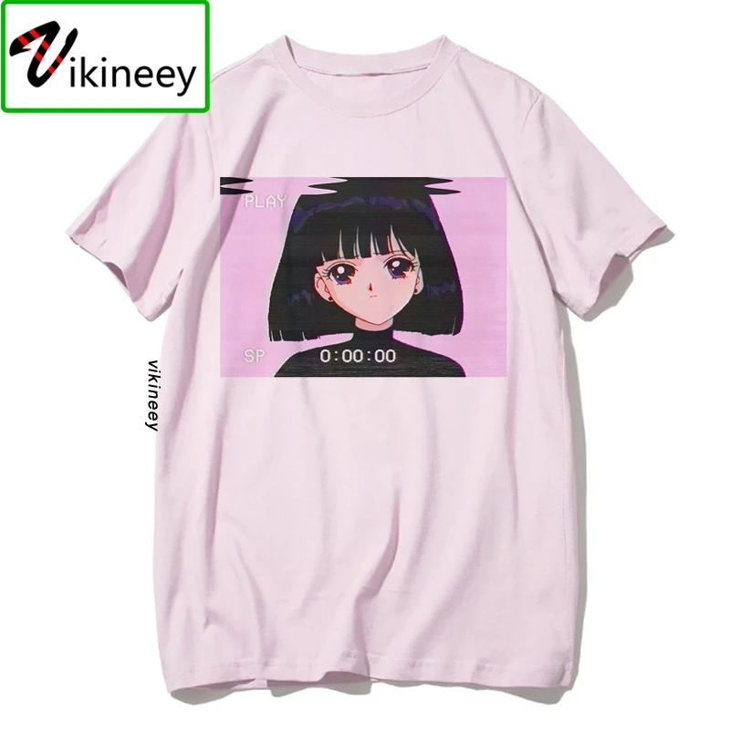 vaporwave T Shirt Fashion Sad Girl Retro Japanese Anime Men tshirt aesthetic Tops t-shirt Tee Harajuk Camisaswomen | Мужская одежда