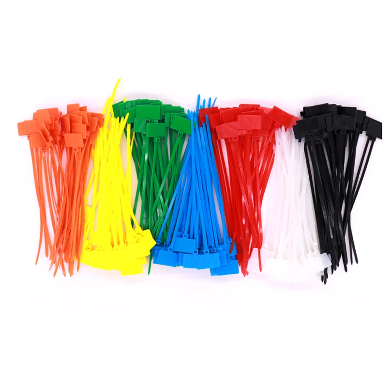 Nylon 4*150mm 100 PCS color cable tie label plastic circle color cable tie marker cable tie self-locking zipper cable tie