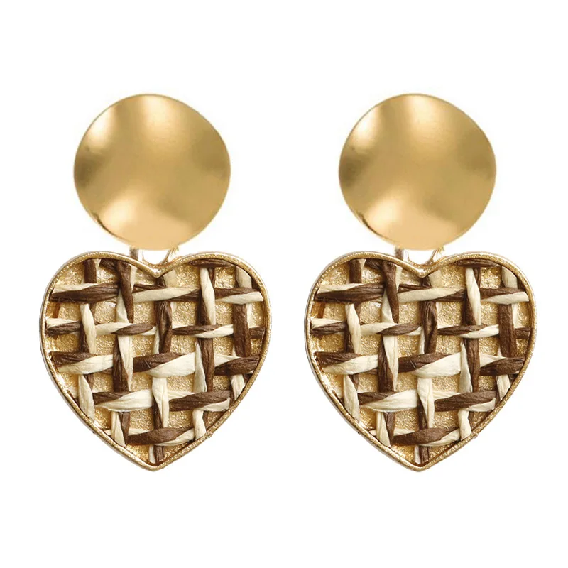 НОВЫЕ геометрические корейские серьги для женщин, большие круглые золотые серьги в форме сердца, рождественские Модные богемные ювелирные изделия - Окраска металла: 62911