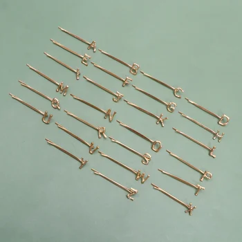 

26pcs Alphabet Design Bobby Pin Creative Hair Clips Hairpins Barrettes Headdress Hair Accessories (Golden)