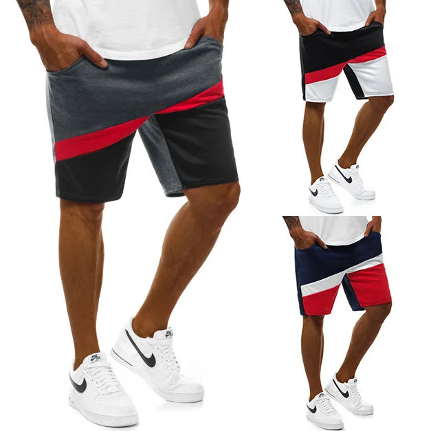 

2020 new summer men's new product fashion color matching large size casual shorts sweatpants cycling
