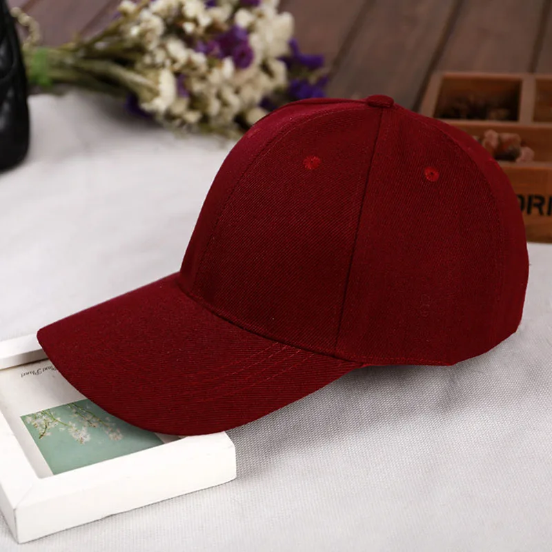 Wine Red Модная шапка ретро женский с круглым воротником и длинным рукавом чистый цвет обувь для мужчин и женщин Универсальный Бейсболка Спорт на открытом воздухе кепки брюки на каждый день для девочек, "конский хвост", бейсбольная кепка по доступной цене - Цвет: Wine Red