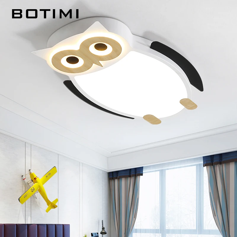 

BOTIMI Modern Owl Shaped Cartoon LED Ceiling Lights For Kids' Bedroom Boys' Room Girls' Surface Mounted Room Lighting Fixtures