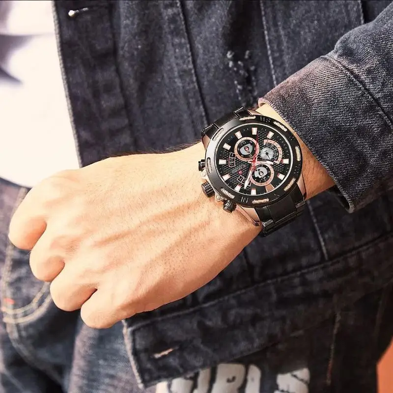 NAVIFORCE мужские бизнес спортивные водонепроницаемые кварцевые часы сплав большой циферблат три иглы стальной ремешок мужские s часы лучший бренд класса люкс
