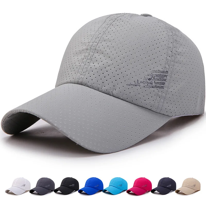 New Men Women  Summer Baseball Cap  Quick Drying  Hats Unisex Breathable Sport  Pure Color Snapback Hat bone baseball hat man with baseball cap