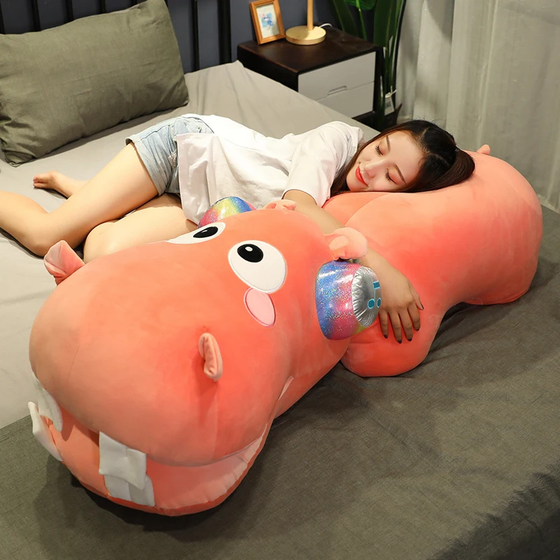 

Hot Lovely 40/60/80CM Big Hippo Pillow Plush Toy Soft Stuffed With Big Teeth Doll Cartoon Cute Gifts For Child Birthday Present