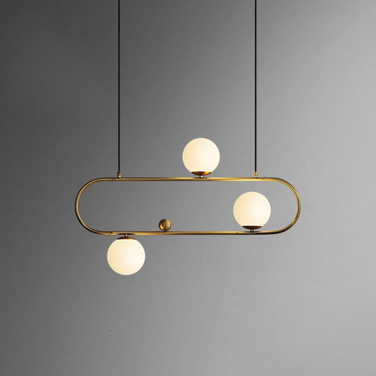 Modern Led Metal Pendant Lights Wrought Iron Glass Round Ball Brass Rod Hanging Lamp For Living Roomcafekitchen Nordic Lighting