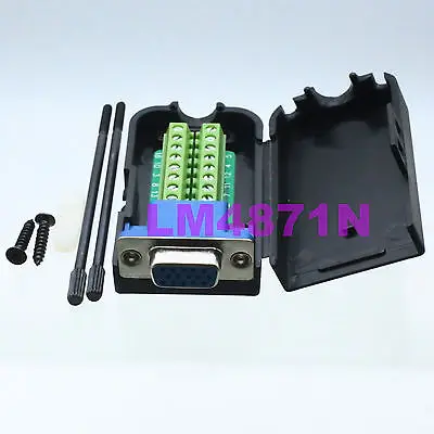 

DHL/EMS 20 LOTS DB15 DSUB VGA jack 3+9pin Terminal Breakout PCB Connector COVER HOOD screw black -d2