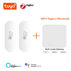Tuya – capteur intelligent ZigBee de température et d'humidité, hygromètre, thermomètre à batterie, commande vocale, compatible avec Alexa Google Home 