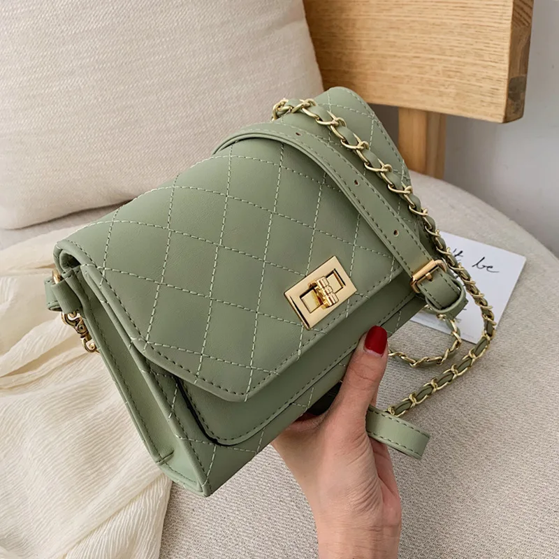 

Bag Women's 2019 New Style Western Style GIRL'S Rhombus Chain Square Sling Bag CHIC Versatile Shoulder Chest Pack Women's Wallet
