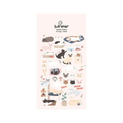 SONIA Daily Paper Sticker DIY Decorative Diary Scrapbook Planner Journal Stickers Kawaii Stationery School Supplies Papeleria C14 Cute cat