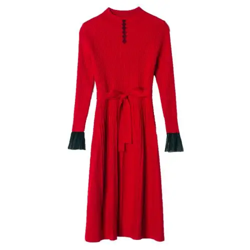 Высокое качество, новейшее платье для женщин, Vestidos De Fiesta De Noche, макси платье, вязанное женское платье, женское платье для вечеринок - Цвет: Красный