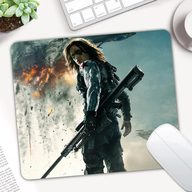 

Winter Soldier White Wolf Bucky Barnes Rubber Game Computer Mousepad Mouse Pad Mice Mat