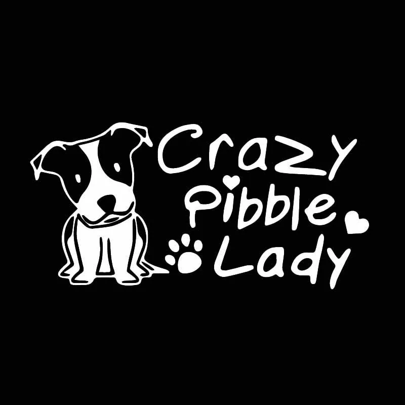 YJZT 16.8X8.3CM Crazy Pibble леди с питбуль защитный чехол для телефона мамой виниловая