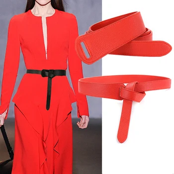 

New Women Wide Corset Leather Belt Female Tie Obi Waistband Thin Black Brown Bow Leisure Belts Ladies Wedding Dress Waistbands