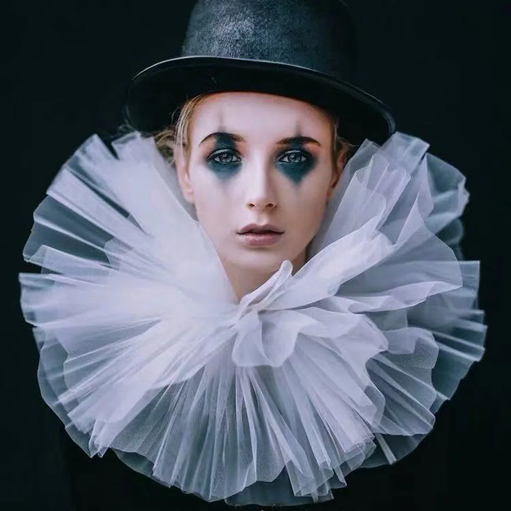 

2020 New Vintage white lolita Fake Collar Decorative Collar Chiffon Neck Ruff for Women
