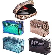 Большие блестки женские косметические шкатулки на молнии портативный Сияющий дорожный Макияж сумка-Органайзер для хранения леди девушки наборы туалетных принадлежностей