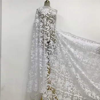 

African Sequins Net Lace Fabric 2020 Milk silk High Quality French Mesh Lace Fabric Nigerian Tulle Lace Fabrics For Wedding