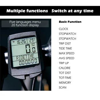 

Bike Computer Waterproof Wireless Multifunctional Bicycle LCD Computer Speedometer Cycling Accessories Stopwatch велокомпьютер #