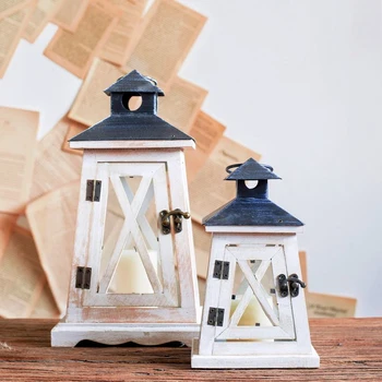 

Creative Windproof candle holder modern wood color cone candle holder wind lamp Candlestick balcony living room cafe decoration