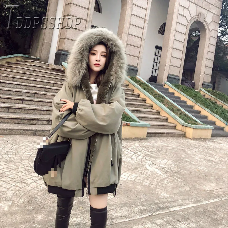 Зимнее женское пальто-карго, парка Harajuku с подкладкой из пуха, свободное Женское пальто
