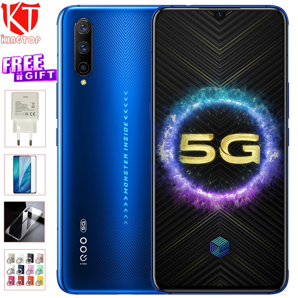 Оригинальный мобильный телефон Vivo IQOO Pro 5G 4G 8/12G ram 128G rom Snapdragon 855 Plus 6 41 &quot48.0MP Camera44W