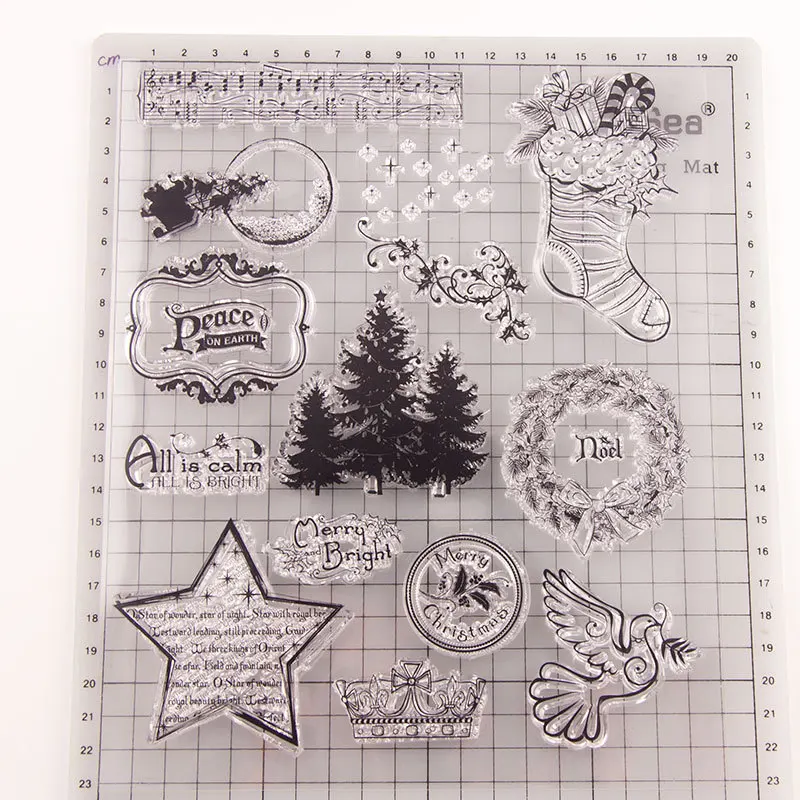 Merry Chistmas прозрачный силиконовый прозрачный штампы DIY печать для Скрапбукинг карты создание фото украшение для альбома настроения штампы