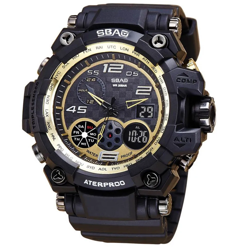 

Men's Watches Digital Quartz Watch Men Relogio Military Dual Display Waterproof Sports Wristwatch Horloge Heren Purchasing 40*