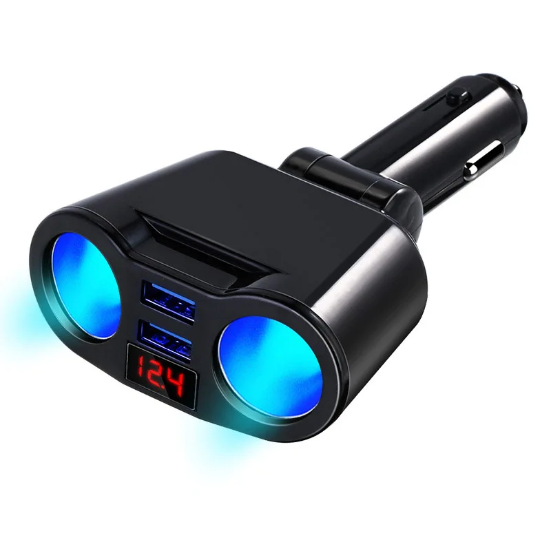 Автомобильное зарядное устройство 2 USB прикуриватель гнездо сплиттер адаптер для