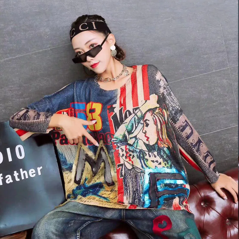 Женский вязаный свитер с круглым вырезом винтажный пуловер в европейском стиле